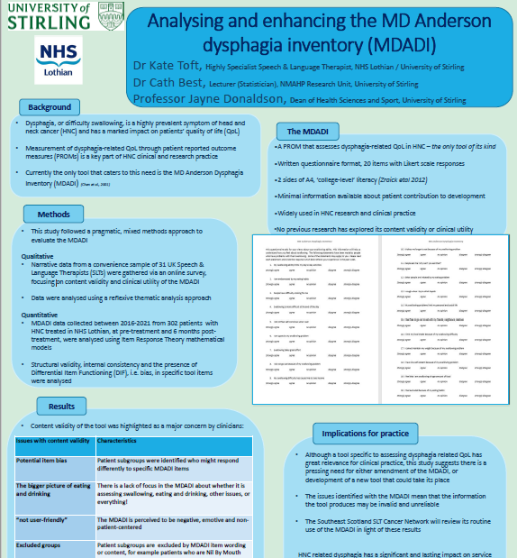 Analysing and enhancing the MD Anderson dysphagia inventory - infographics poster