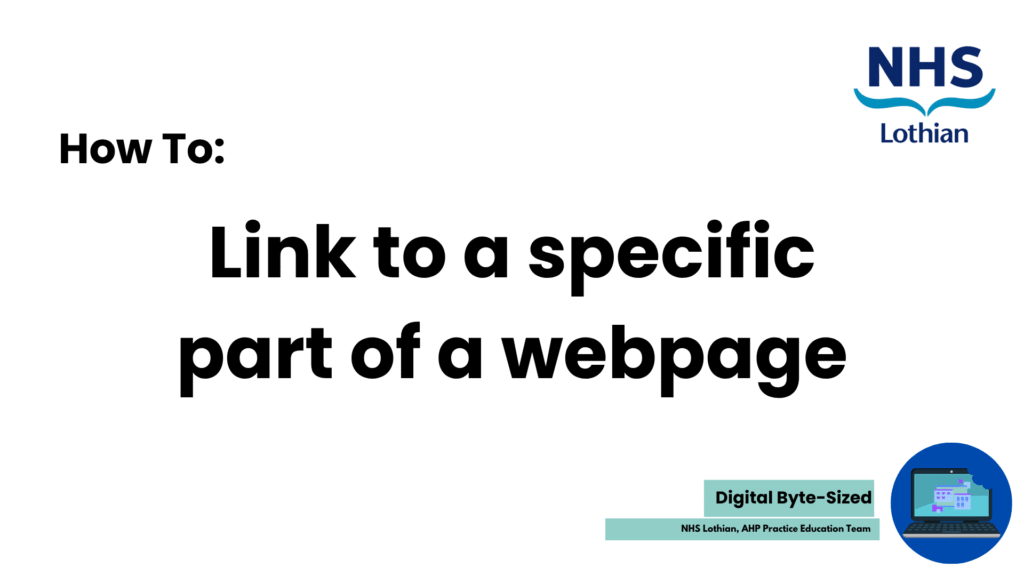 DBS thumbnail How to Link to a specific part of a webpage